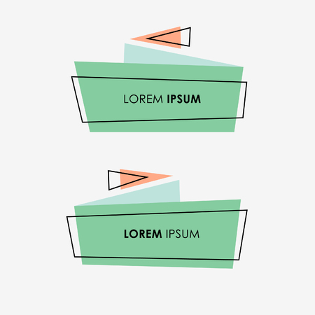 Set of flat geometric polygon vector banners.のイラスト素材