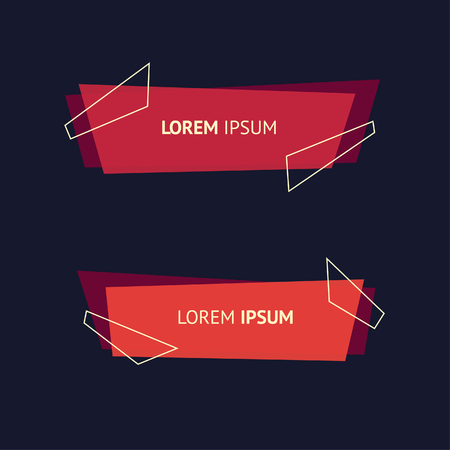 Set of flat geometric polygon vector banners.のイラスト素材