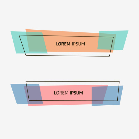 Set of flat geometric polygon vector banners.のイラスト素材