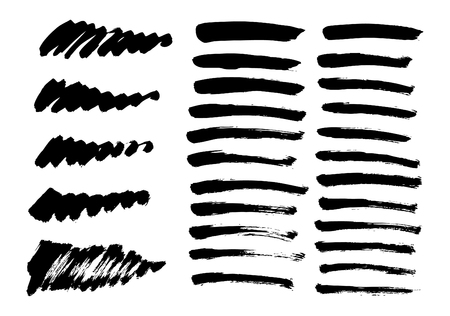 Brush lines set. Vector illustrationのイラスト素材