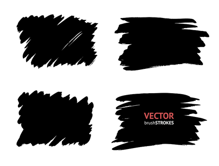 Brush lines set. Vector illustrationのイラスト素材