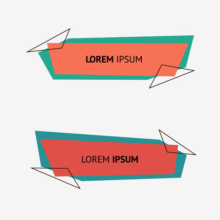 Set of flat geometric polygon vector banners.のイラスト素材