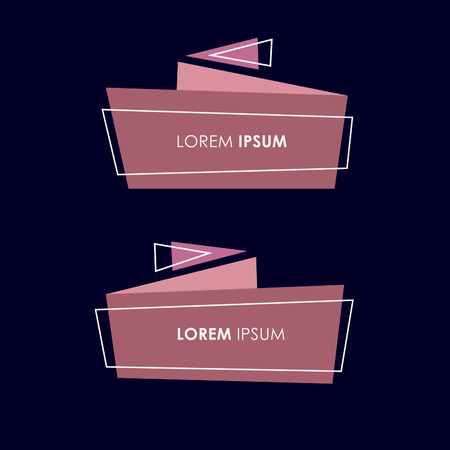Set of flat geometric polygon vector banners.のイラスト素材