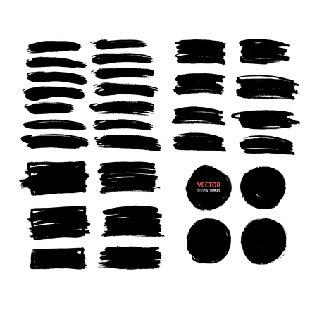 Brush lines set. Vector illustrationのイラスト素材