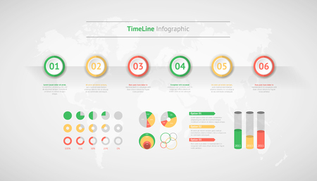 Timeline vector infographic. World mapのイラスト素材