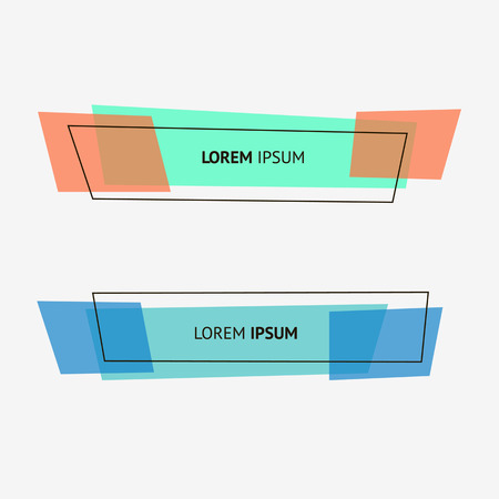 Set of flat geometric polygon vector banners.のイラスト素材