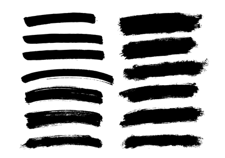 Brush lines set. Vector illustrationのイラスト素材