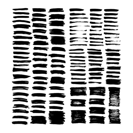 Brush lines set. Vector illustrationのイラスト素材