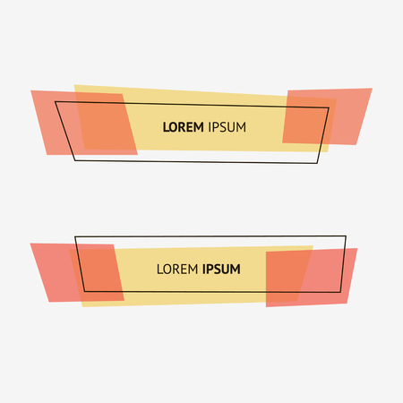 Set of flat geometric polygon vector banners.のイラスト素材