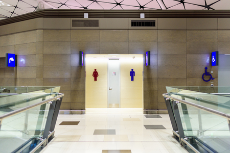 Walkway to the toilet In the department store or shopping mallの写真素材