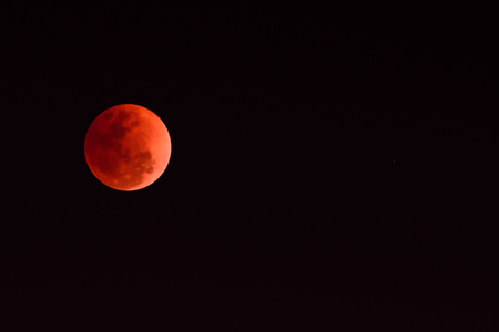 Supermoon or Blood moon in the black sky