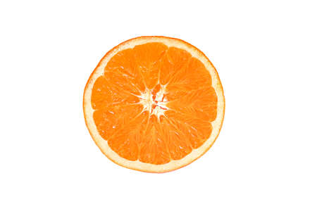 Orange sliced isolated on white backgroundの写真素材