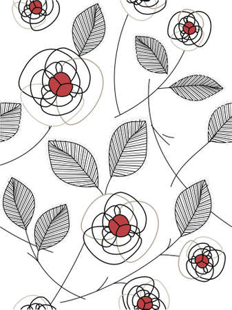 abstract rose patternのイラスト素材