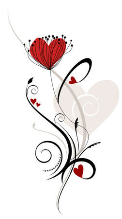 floral composition with heartsのイラスト素材