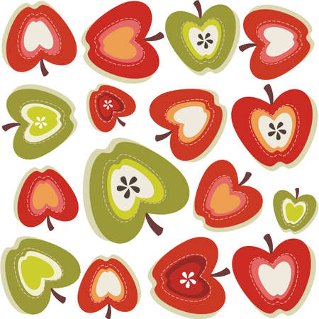 Retro apple patternのイラスト素材