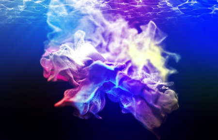 Varicoloured particles, 3d illustration