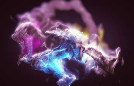 Varicolored dust storm, abstract 3d illustration