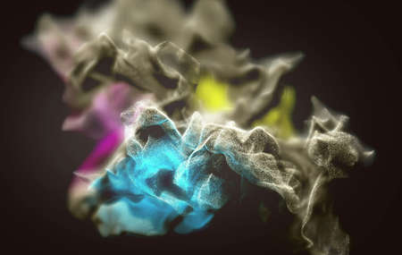 Varicolored dust storm, abstract 3d illustration