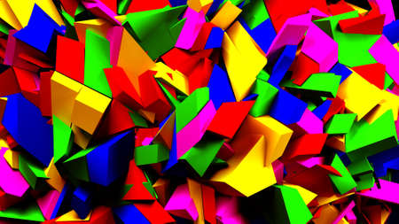 Colorful blocks and pieces background, 3d illustrationの写真素材