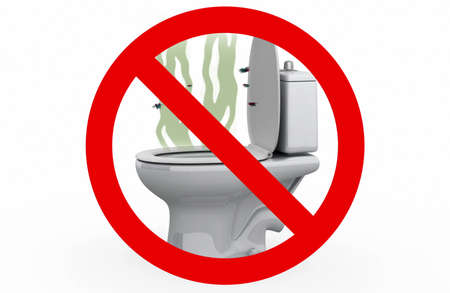 Smell from the Toilet - Prohibited sign, 3d illustrationの写真素材