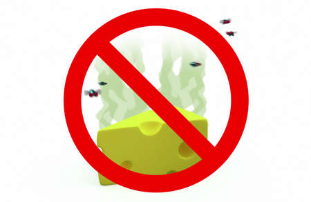 Cheese banned, 3d illustrationの写真素材