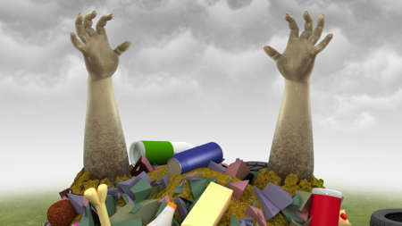 Garbage Monster, 3d illustrationの写真素材
