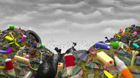 The Great Garbage Dump, 3d illustrationの写真素材