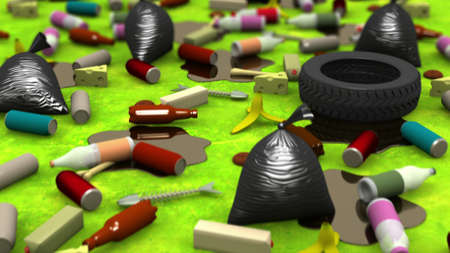 The Great Garbage Dump, 3d illustrationの写真素材