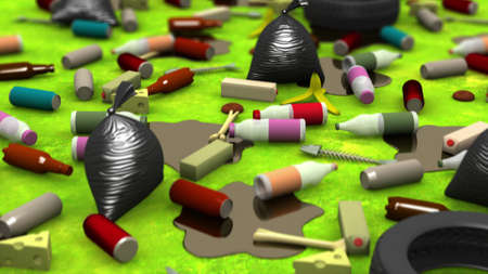The Great Garbage Dump, 3d illustrationの写真素材