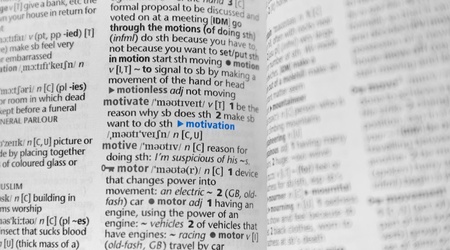 Motivation wording on dictionary 
