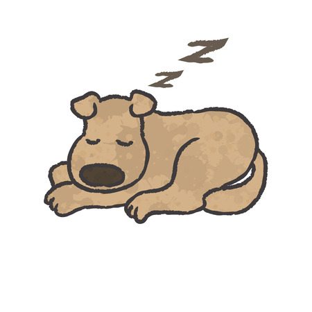 Sleep dog cartoon - Vectorのイラスト素材