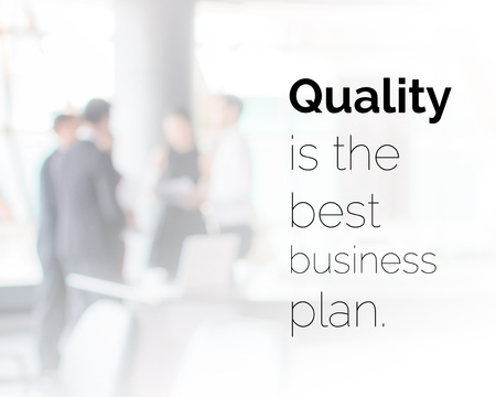 Inspirational quote on blurred business work space background with vintage filterの写真素材