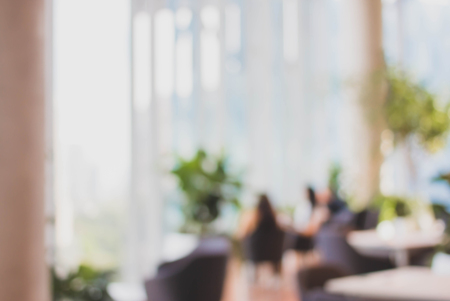 Blurred restaurant interior space backgroundの写真素材