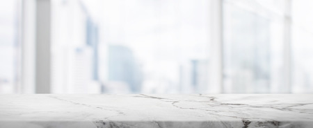 Stone table top and blur glass window wall building banner background with vintage filter - can used for display or montage your products.の写真素材