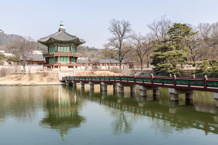 Hwangwonjeong in Geyongbokgung palaceのeditorial素材
