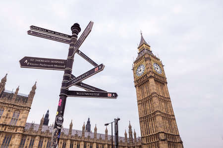 Big Ben with signsの写真素材