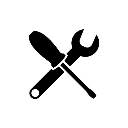 wrench and screwdriver icon design vector templateのイラスト素材