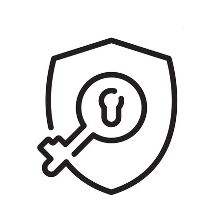 shield key icon design vector templateのイラスト素材