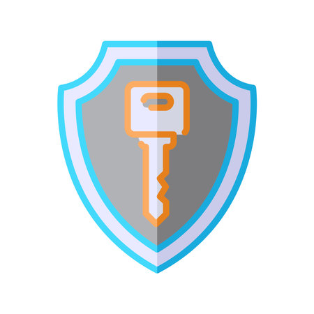 shield key icon design vector templateのイラスト素材