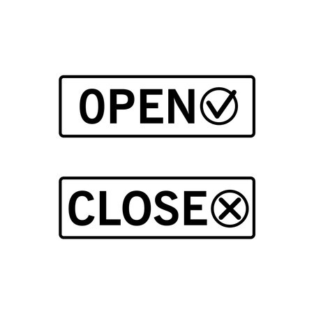 open close icon design vector templateのイラスト素材