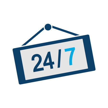 open 24 7 icon design vector templateのイラスト素材