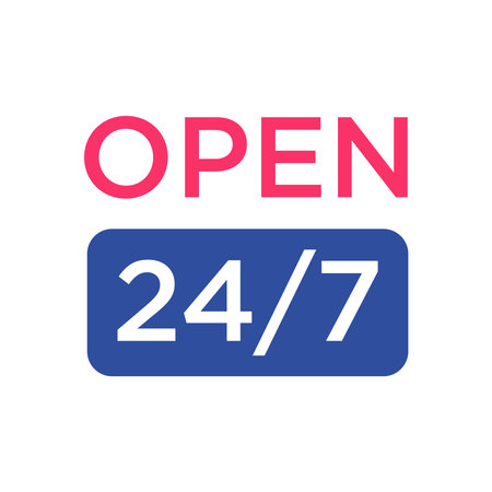 open 24 7 icon design vector templateのイラスト素材