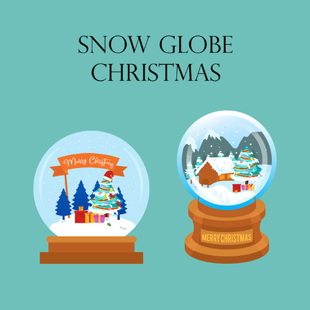 snow globe christmasのイラスト素材