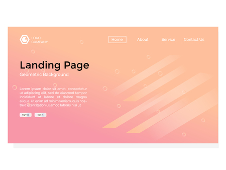 landing page with geometric shape backgroundのイラスト素材