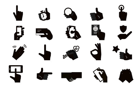 Pictogram Hand Icon Setのイラスト素材