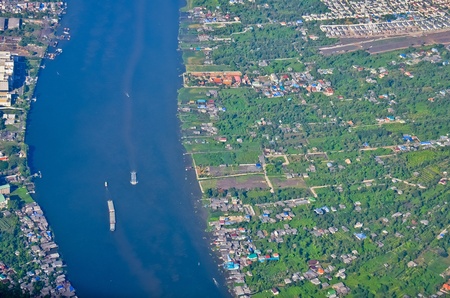 Bird eyes view, chaophaya riverの写真素材