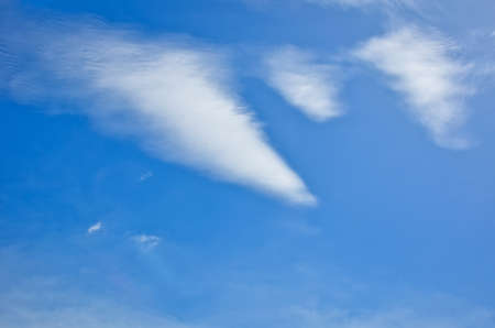White fluffy cloudの写真素材