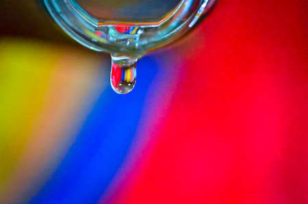 abstract colour, Water drop from a bottle