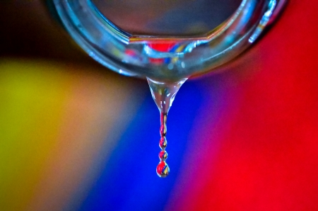 abstract colour, Water drop from a bottleの写真素材