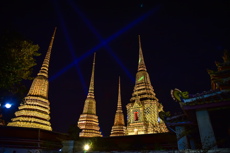 The lights are beautiful at Wat PHOの写真素材